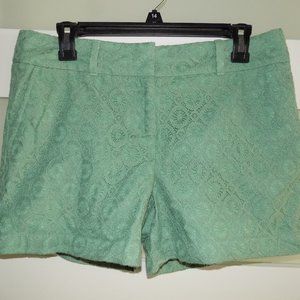 Ann Taylor Loft Outlet Sage Lace Mid Rise Shorts Size 4 Women's NEW